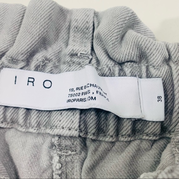 IRO Clichy High-waisted Gathered Denim Shorts in Light Grey size 38 - Picture 11 of 13